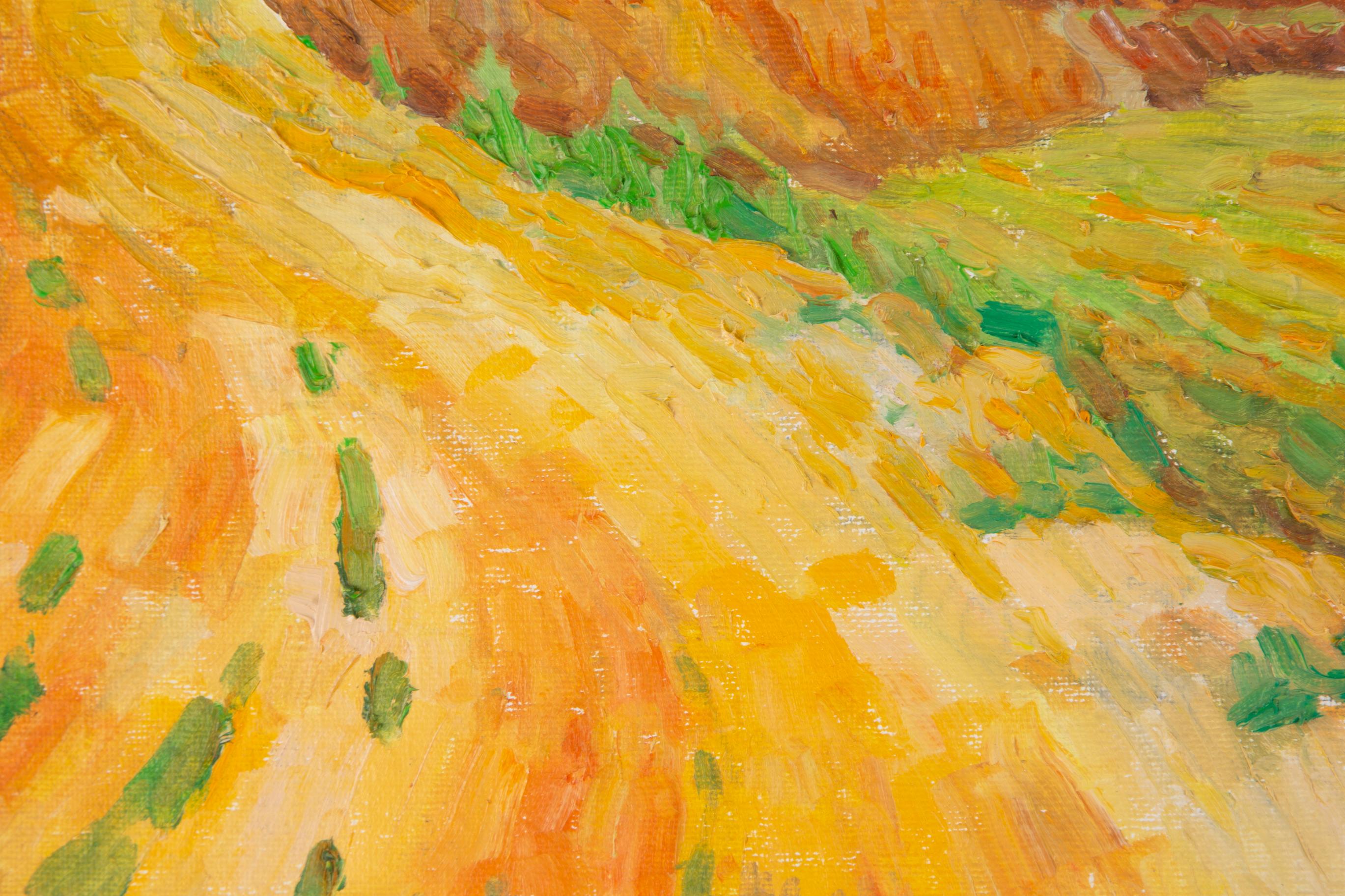 Huile impressionniste originale sur toile « River Path » de ZengXu Zhao en vente 3