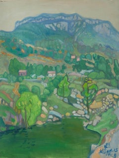 Zengxu Zhao Landscape Original Oil On Canvas "Green mountains"