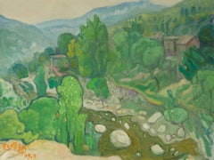 Zengxu Zhao Landscape Original Oil On Canvas "Moutain village"