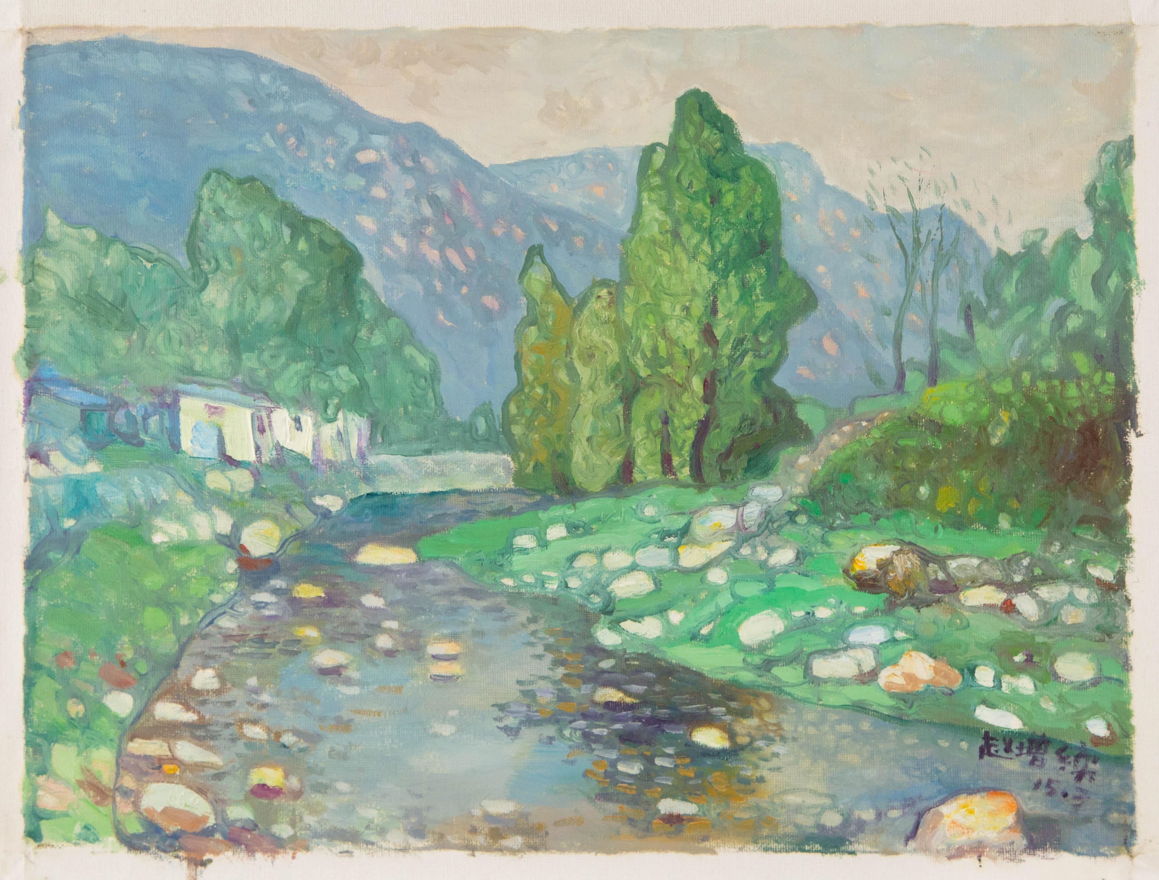 Zengxu Zhao Landscape Original Oil On Canvas 