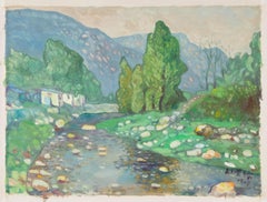 Zengxu Zhao Paisaje Original Óleo Sobre Lienzo "Río y Montaña"