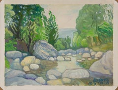 Zengxu Zhao Landscape Original Oil On Canvas "River and Mountain III"