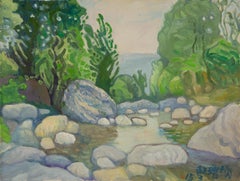 Zengxu Zhao Landscape Original Oil On Canvas "River and Mountain III"