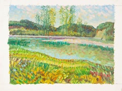 Zengxu Zhao Paesaggio Olio Originale Su Tela "Primavera sul lago"