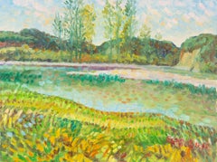 Zengxu Zhao Paesaggio Olio Originale Su Tela "Primavera sul lago"