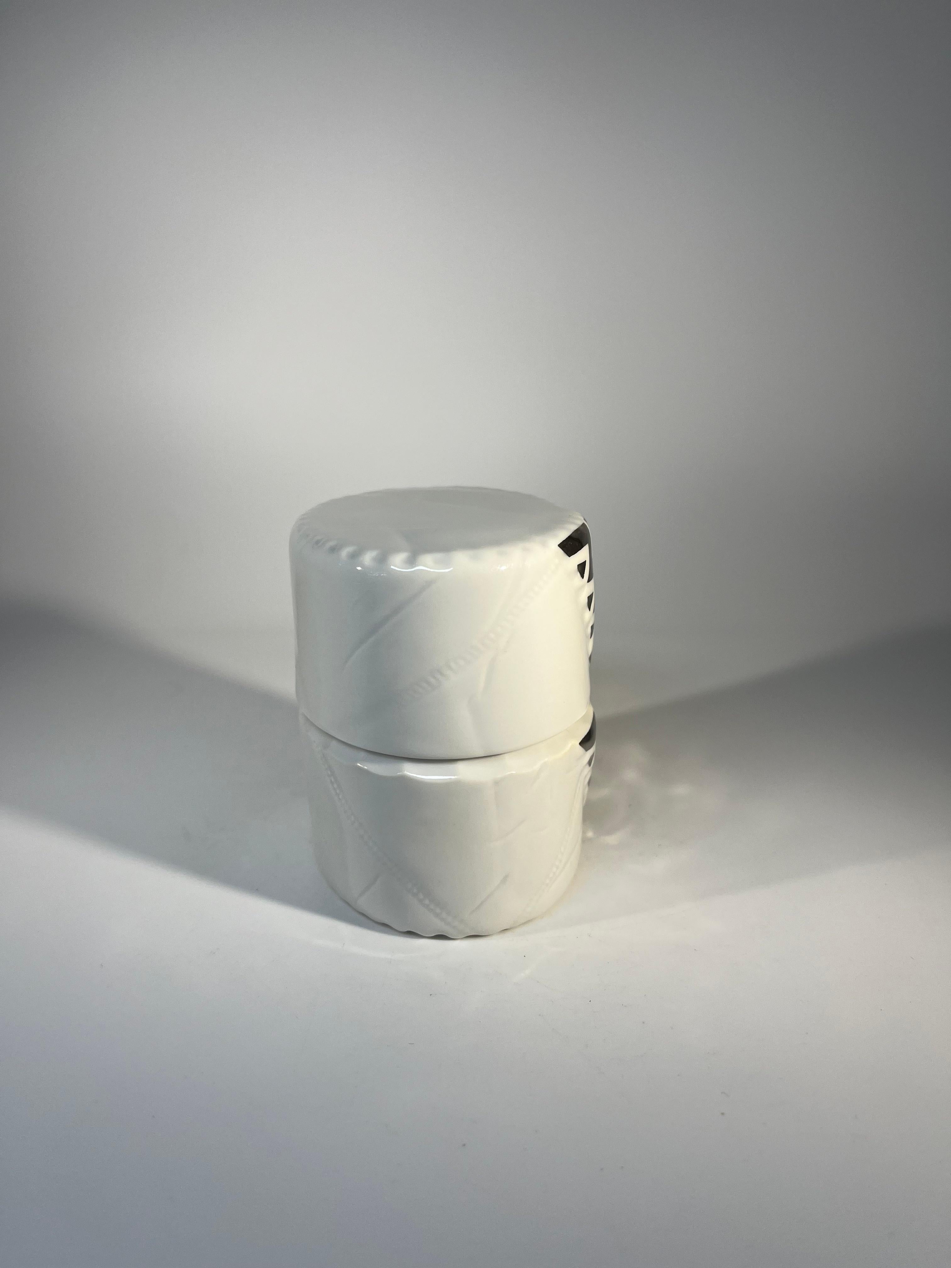 20th Century Zenit, Royal Copenhagen Pure White Porcelain and Silver Lidded Pot #5575 For Sale