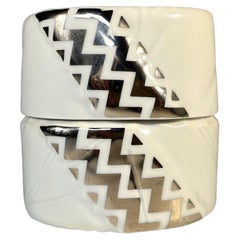Zenit, Royal Copenhagen Pure White Porcelain and Silver Lidded Pot #5575