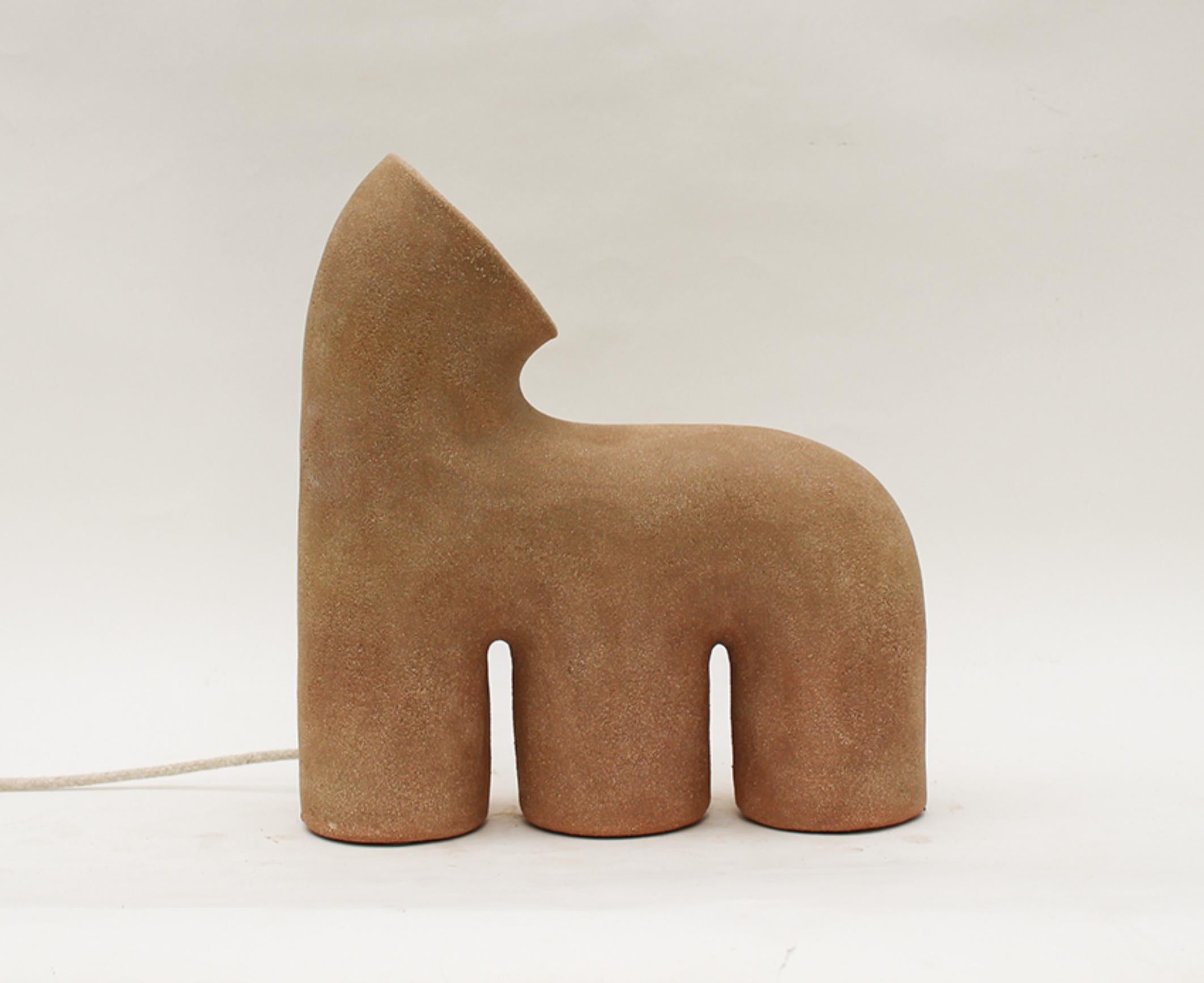 Zenith #1 Gingerbread Stoneware Lamp by Elisa Uberti For Sale 1