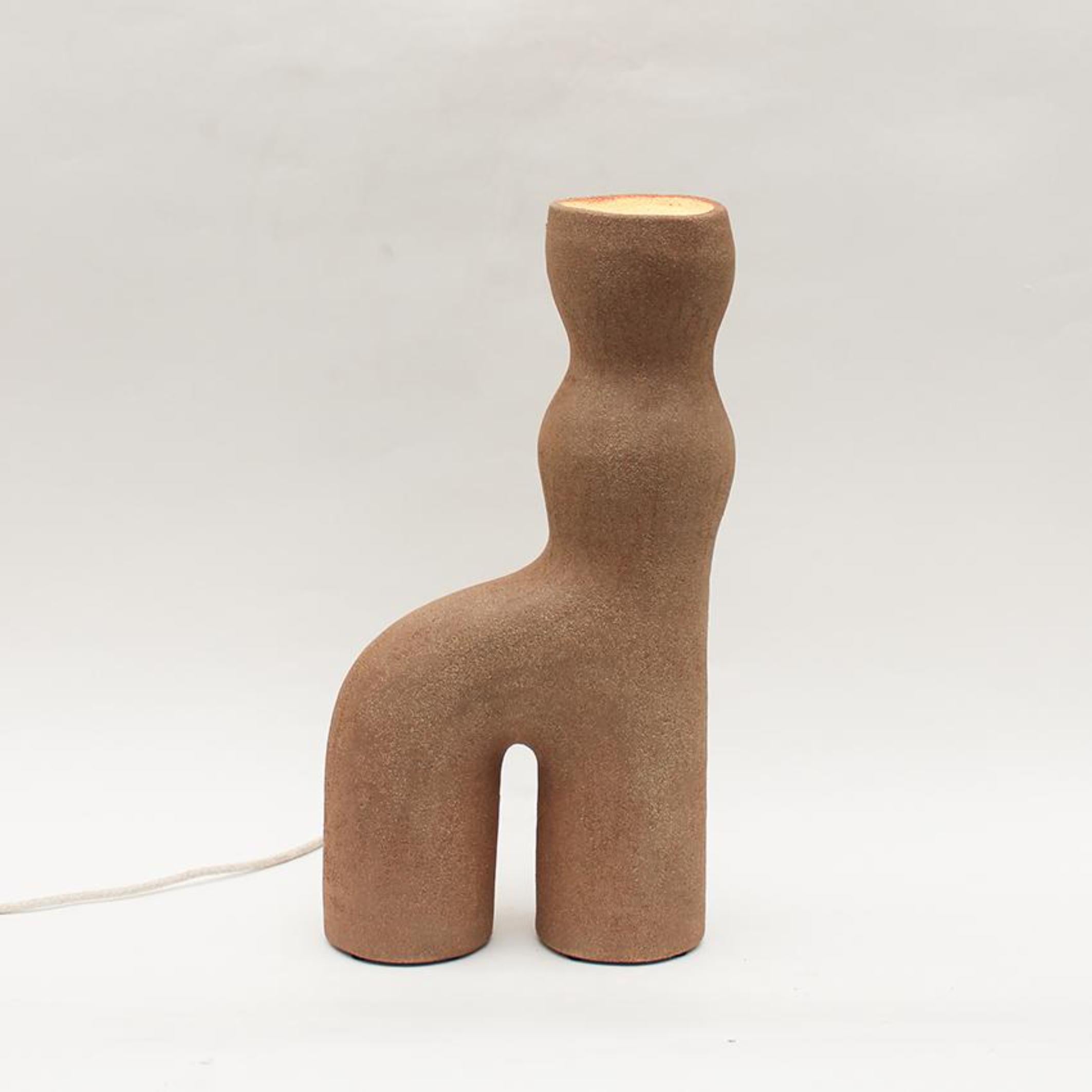 Zenith #1 Gingerbread Stoneware Lamp by Elisa Uberti For Sale 2
