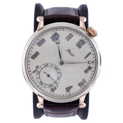 Used Zenith 14kt. 2 Tone Gold Art Deco Oversized Watch with Original Dial from 1920s