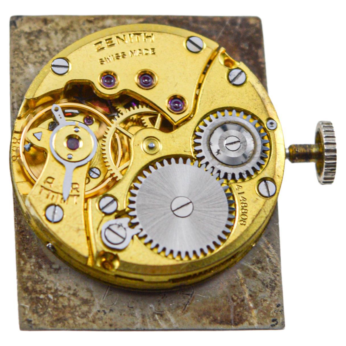 Zenith 18 Karat White Gold Art Deco Tank Style Watch, circa 1930s For Sale 9