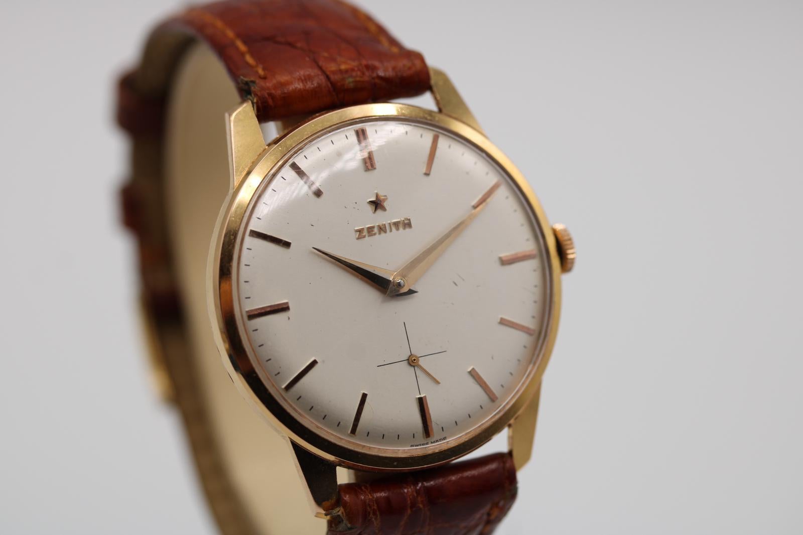 zenith 18ct gold watch