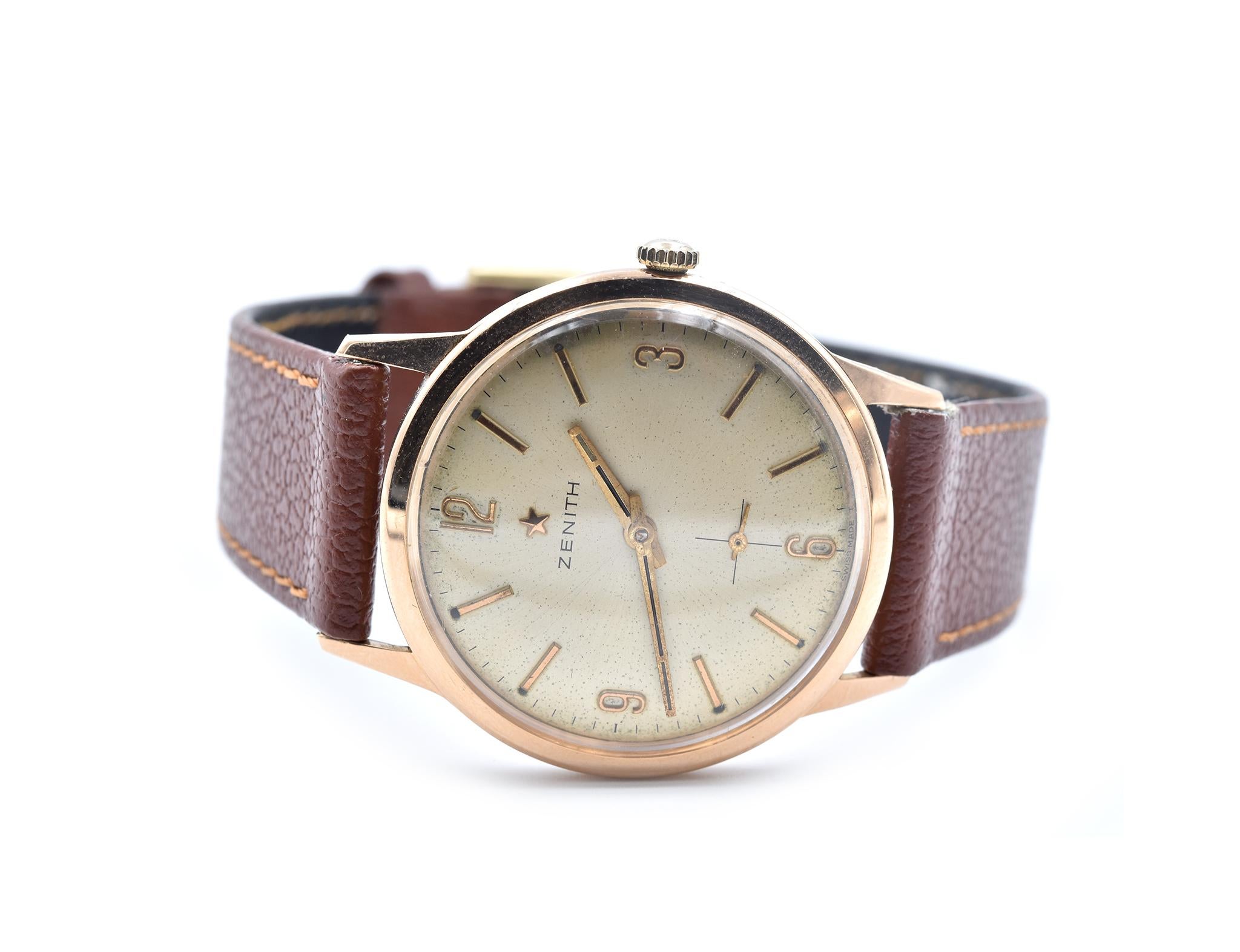 Zenith Montre Vintage en or rose 18 carats Calibre 2541 Excellent état à Scottsdale, AZ
