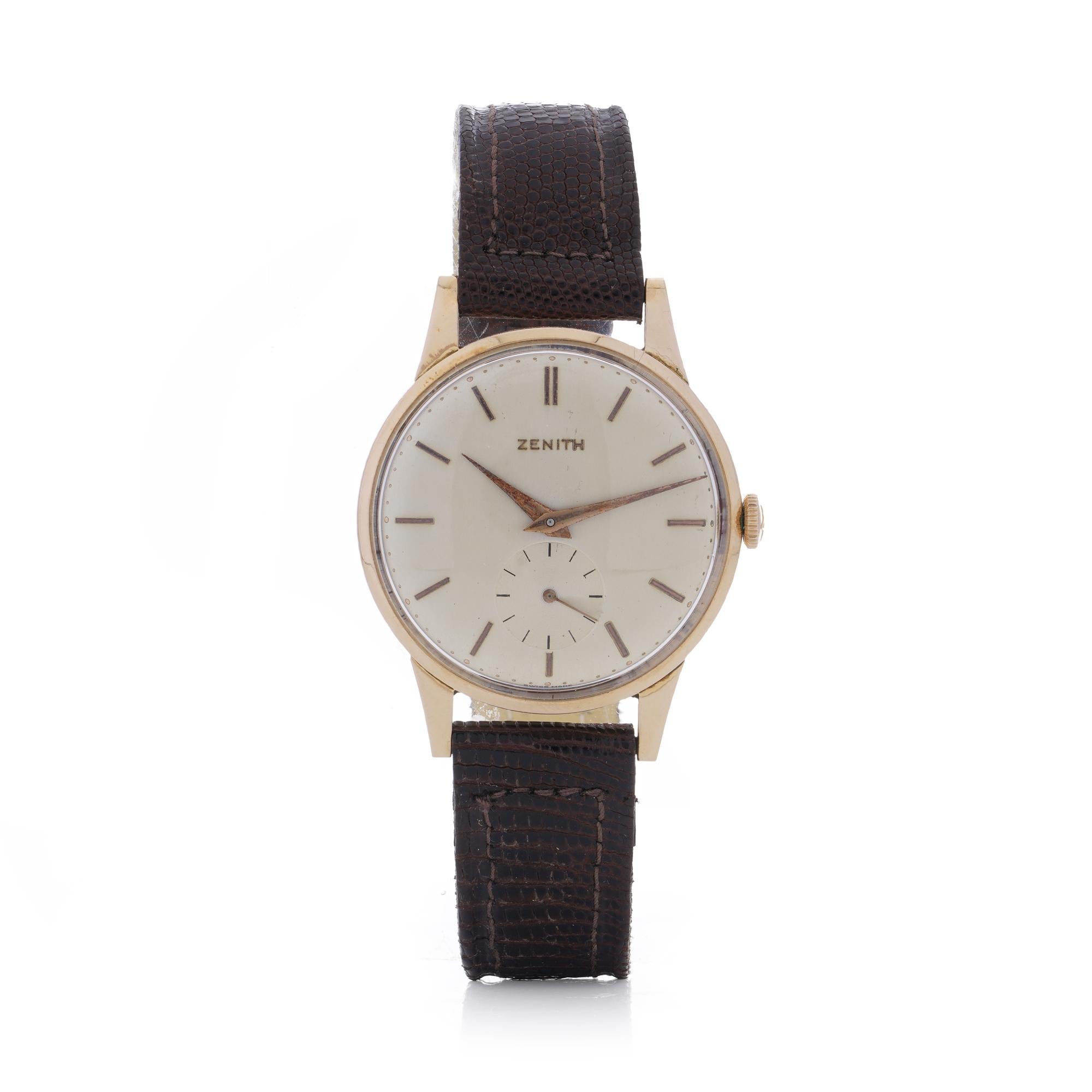 Zenith 18kt Gold Manual Wind Watch For Sale 3