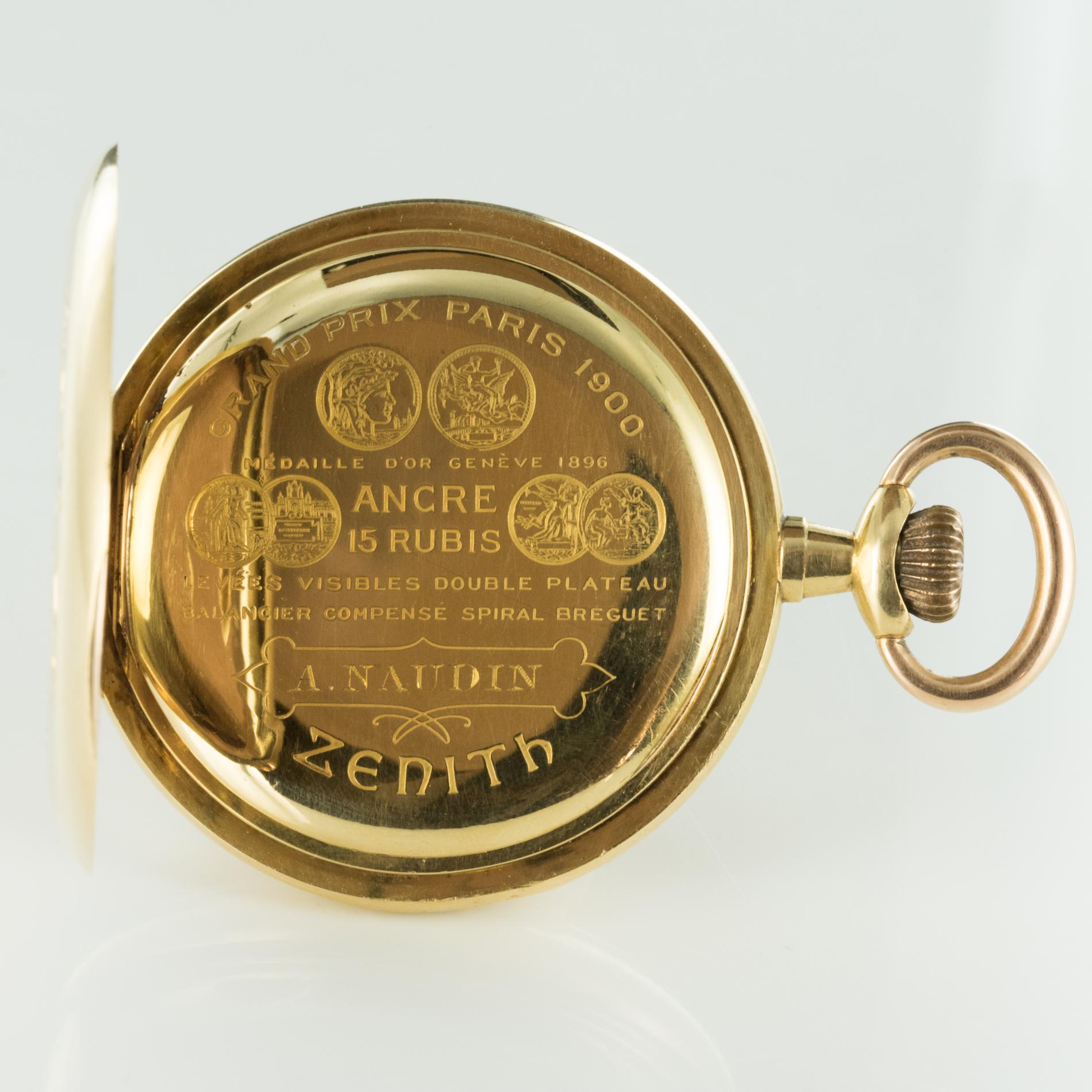 Zenith 1900s Yellow and Rose Gold Pocket Watch 5