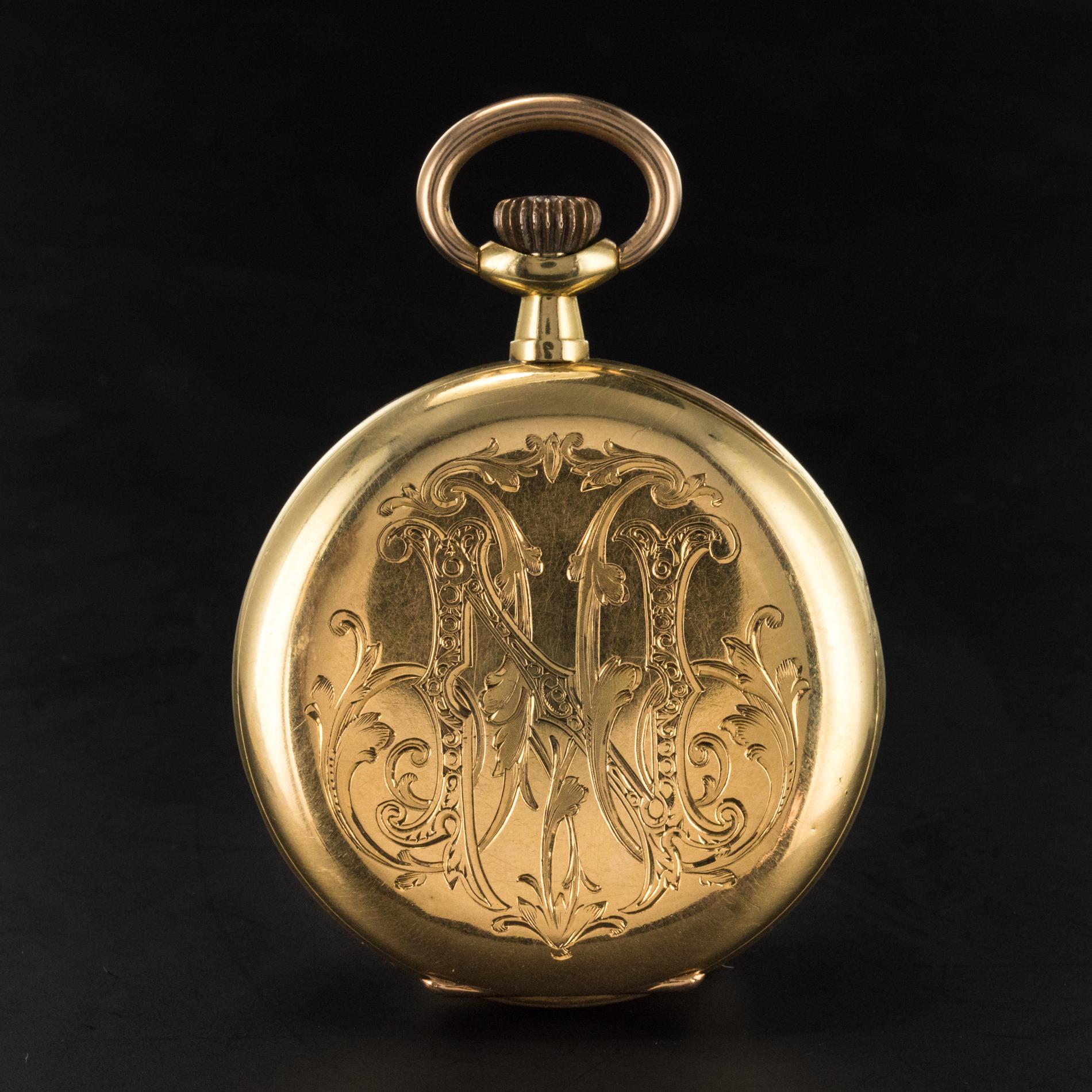 Zenith 1900s Yellow and Rose Gold Pocket Watch 1