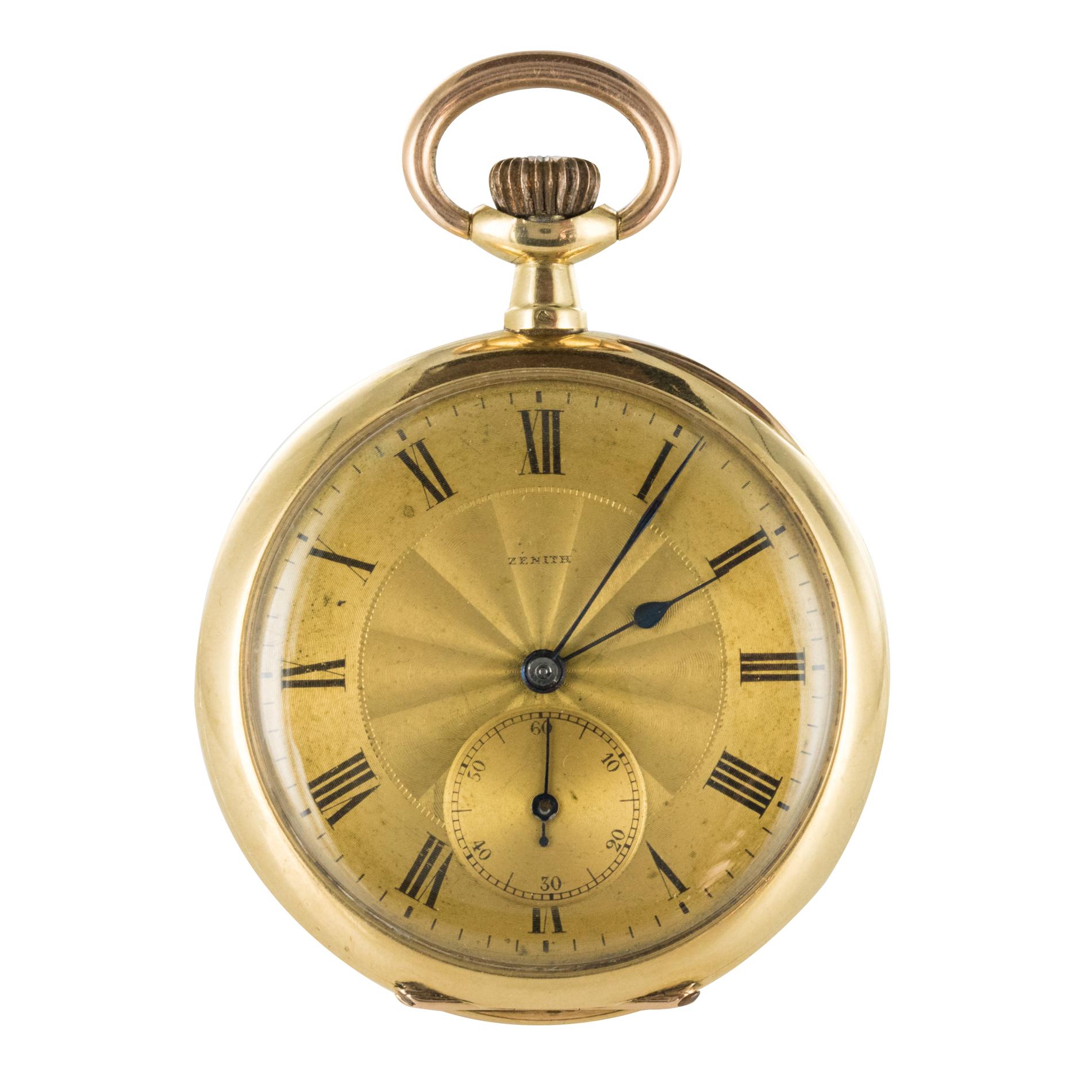 Zenith 1900s Yellow and Rose Gold Pocket Watch