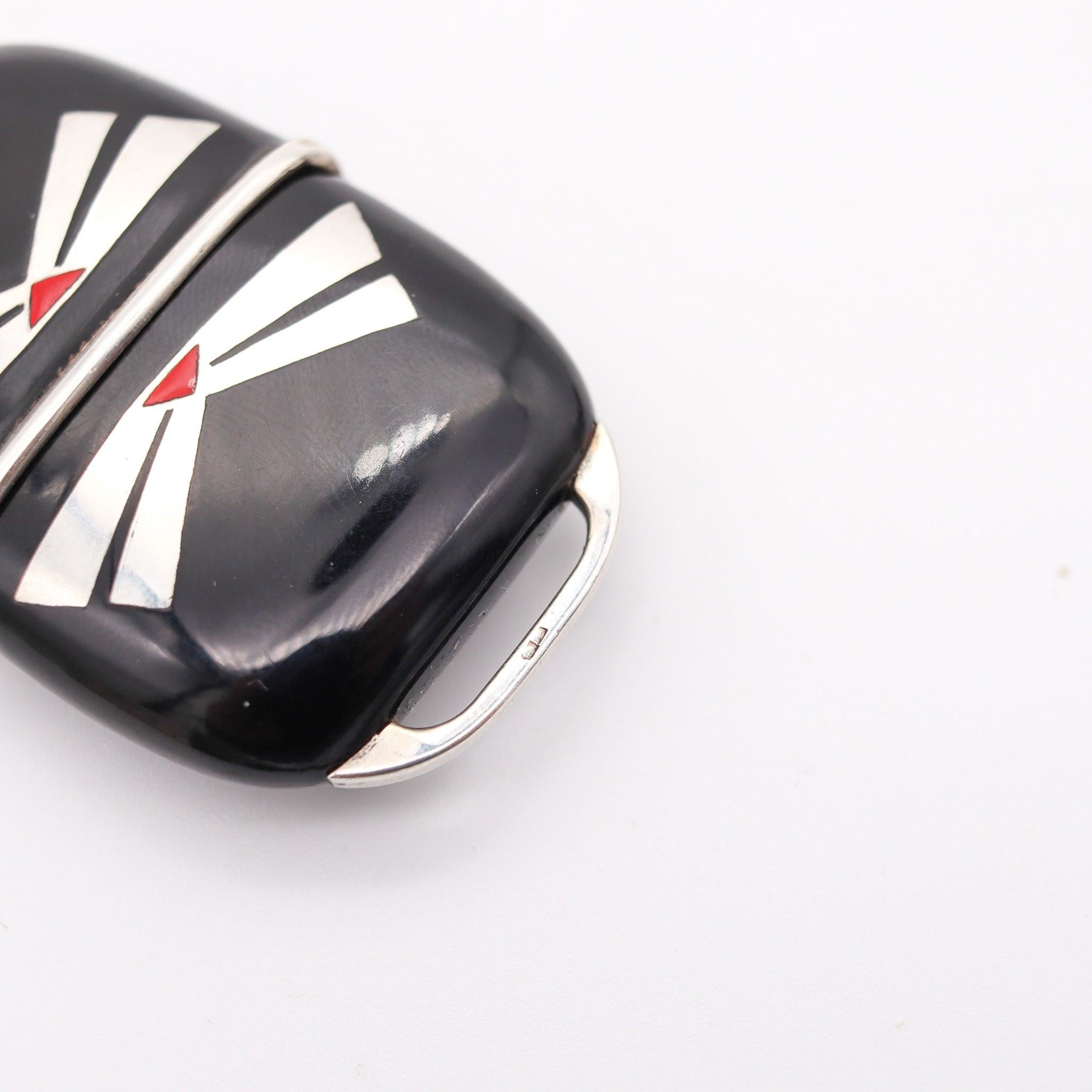 ZENITH 1930 Art Deco French Enameled Travel-Purse Watch In .900 Sterling Silver en vente 4