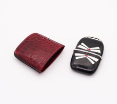 ZENITH 1930 Art Deco French Enameled Travel-Purse Watch In .900 Sterling Silver