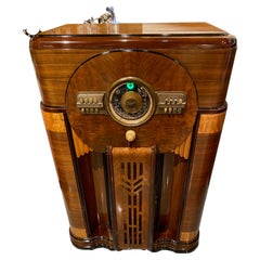 Zenith 1940 Aztec 12S471 Radio à tubes à cadran robotisé Console:: restaurée Bluetooth