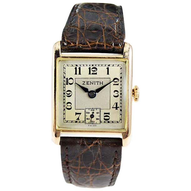 Zenith 9 Karat English Market Art Deco Watch, circa 1920s For Sale at ...