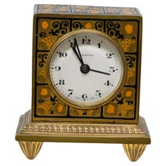 Zenith Alarm Enamelled Bronze Dore Traveller Clock