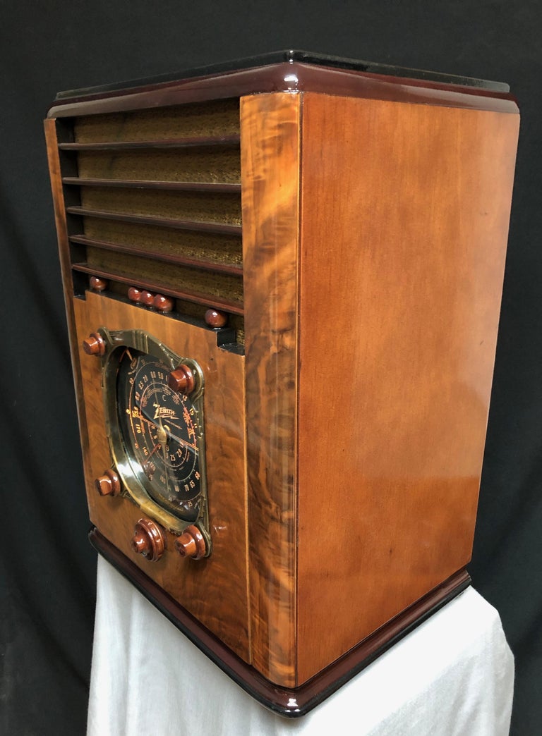Zenith Antique '1937' 6S330 Tombstone Black Dial Tube Radio and Bluetooth at 1stDibs
