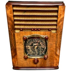 Zenith Antique '1937' 6-S-330 Tombstone Noir Cadran Tube Radio et Bluetooth