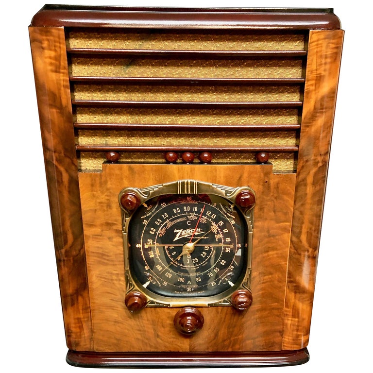 Zenith Antique '1937' 6S330 Tombstone Black Dial Tube Radio and
