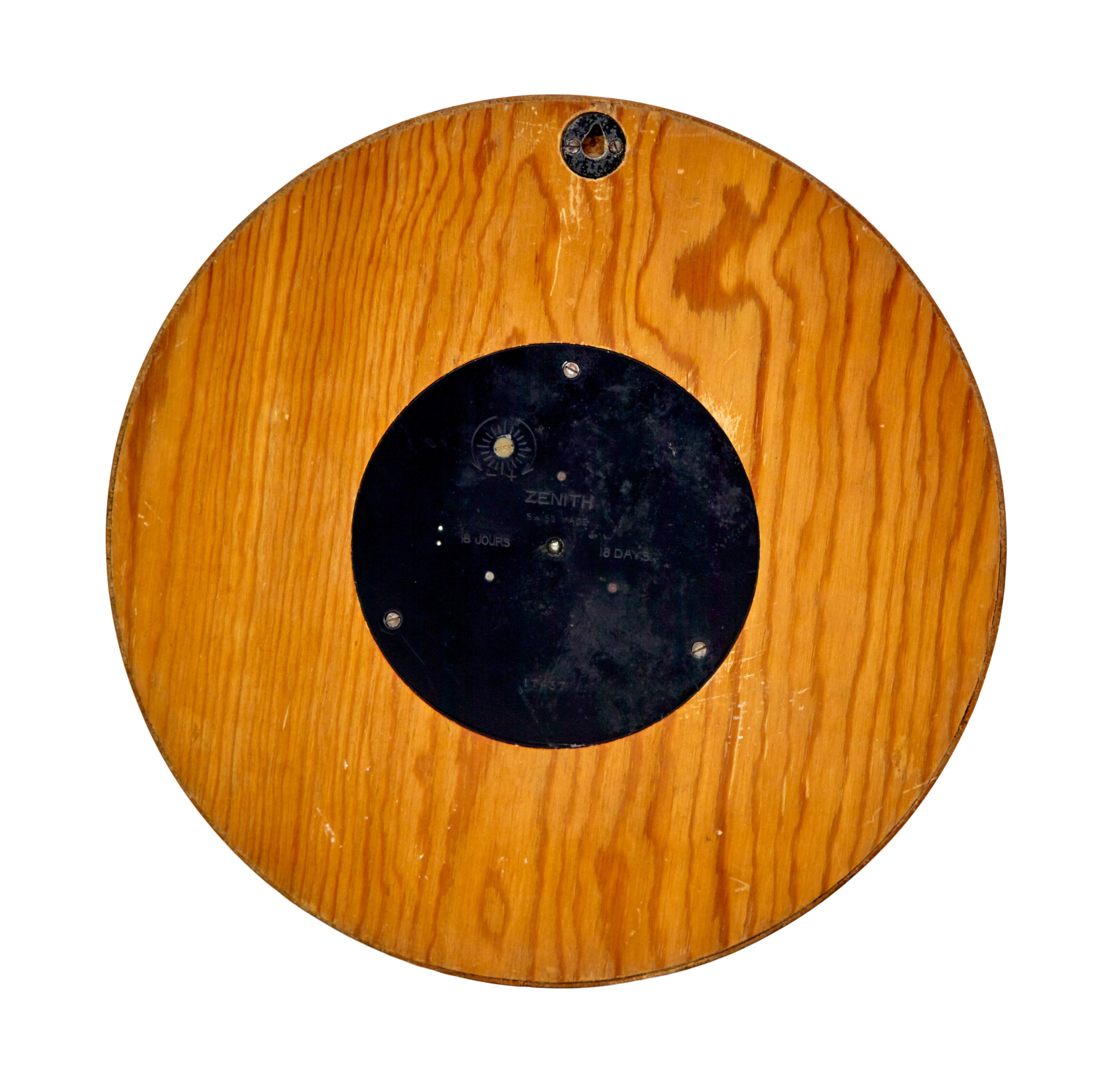 Art Deco Zenith art deco burr and brass wall clock