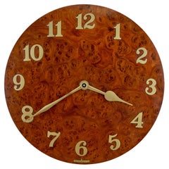 Zenith art deco burr and brass wall clock