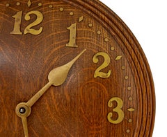 Zenith art deco oak and brass wall clock