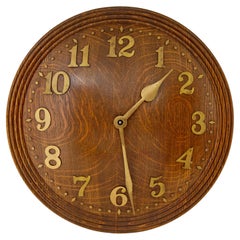 Zenith art deco oak and brass wall clock