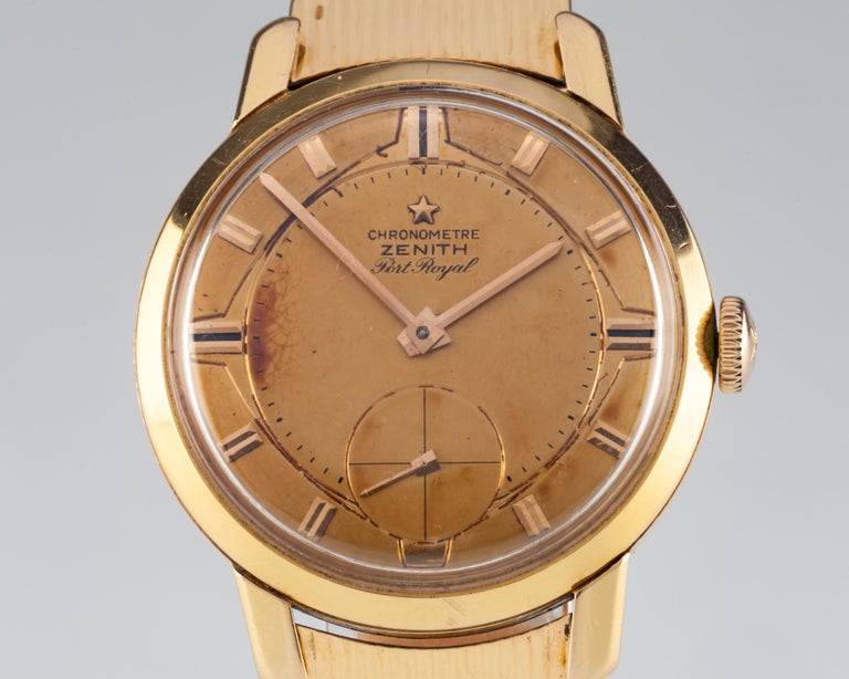 Zenith 135 18k Yellow Gold Mechanical Port Royal Watch w