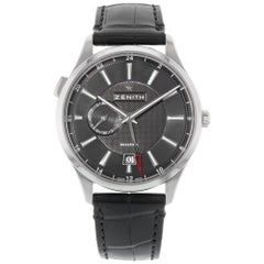 Zenith Captain Dual Time Black Steel Automatic Men's Watch 03.2130.682/22.C493