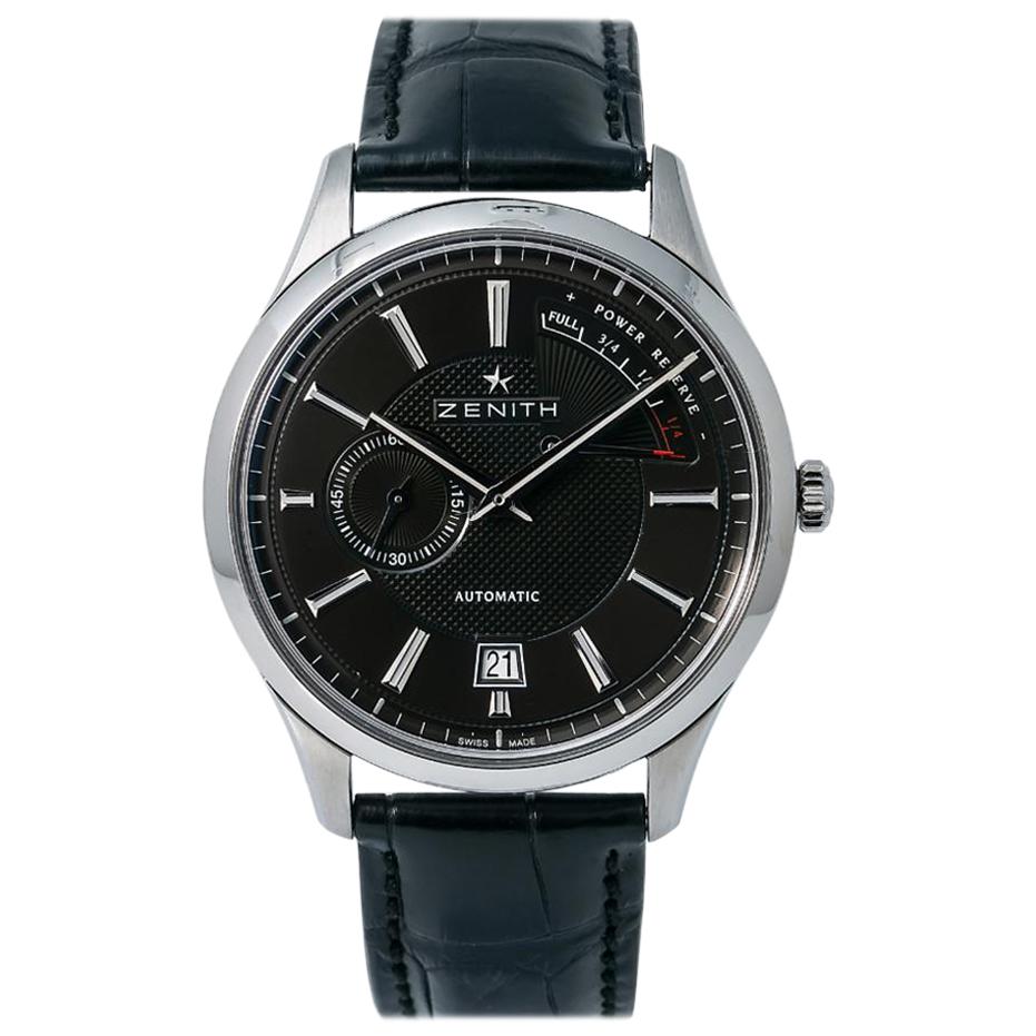 Zenith Captain Elite 03.2120.685 Men's Automatic Watch Black Dial SS For Sale