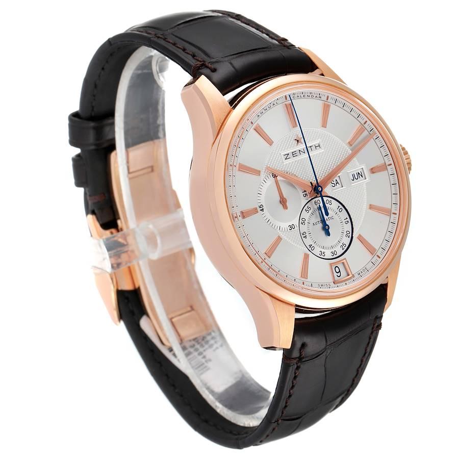Zenith Captain Winsor Annual Calendar Rose Gold Mens Watch 18.2070.4054 Unworn Excellent état - En vente à Atlanta, GA