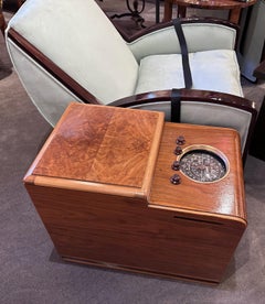 Zenith Chairside Radio Bar With Glasses Art Deco Rare