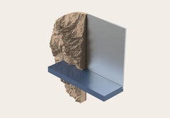 Semi-circle Cherry Wood and White Square Mirror by DOLOMITISCH