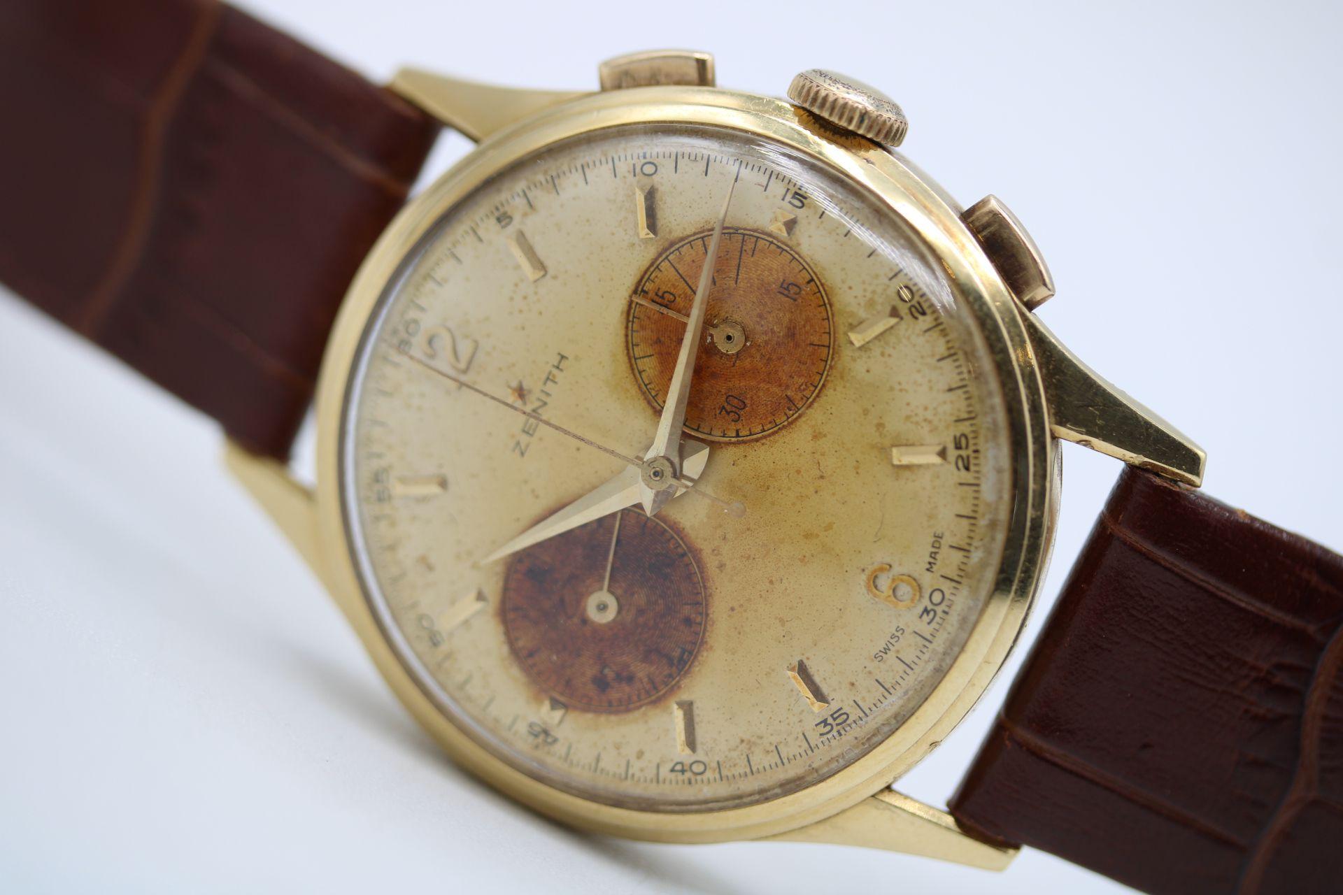 Zenith Chronograph 18ct Cal 156.17 For Sale 11