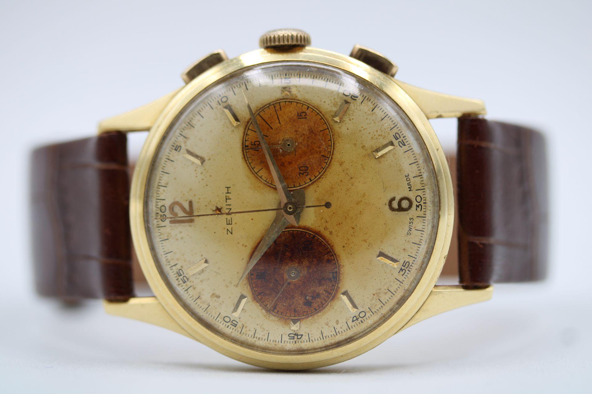 Zenith Chronograph 18ct Cal 156.17 For Sale 5
