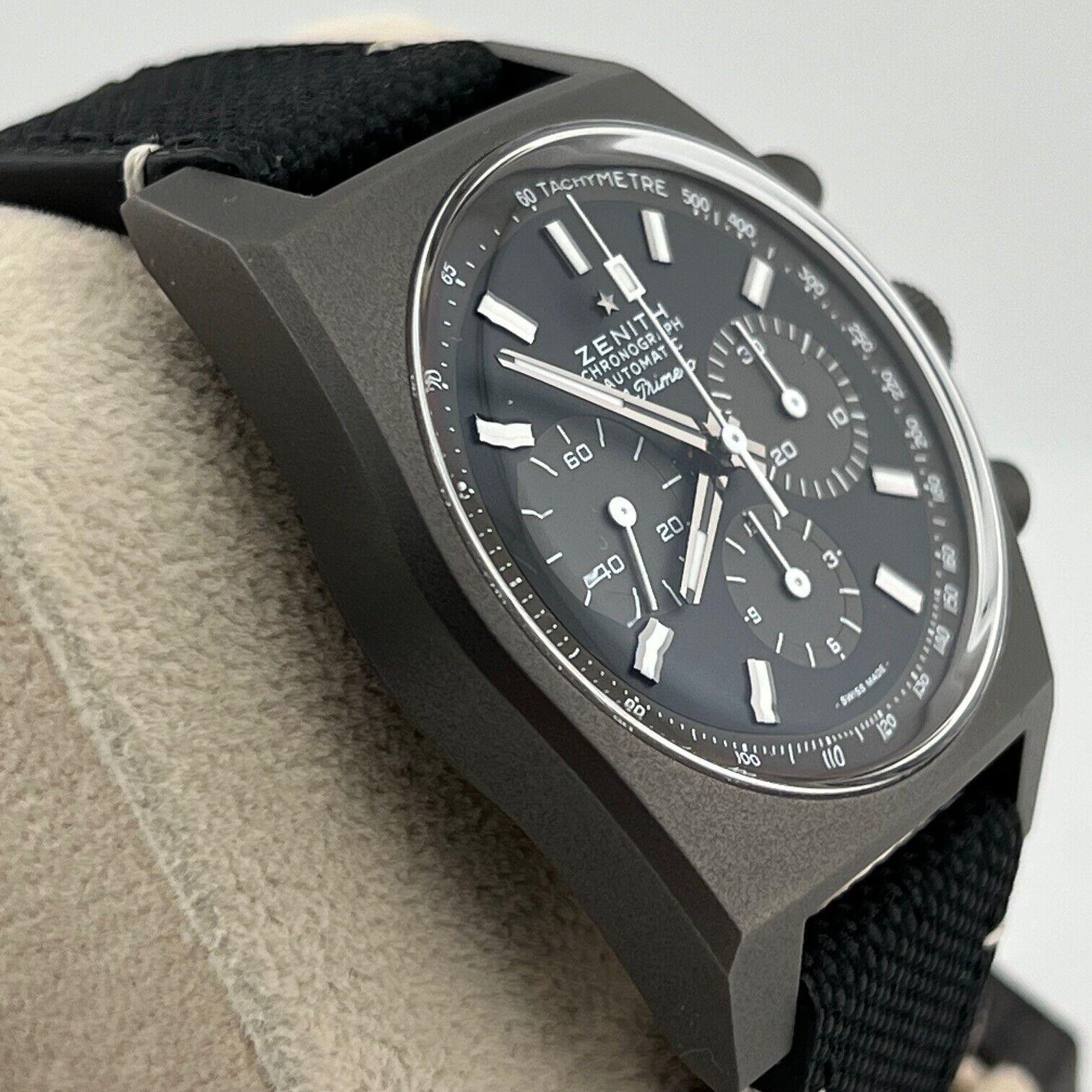Zenith Chronomaster Revival Schatten 97.T384.4061/21.C822 Titan-Box-Papier aus Titan im Zustand „Hervorragend“ in San Diego, CA