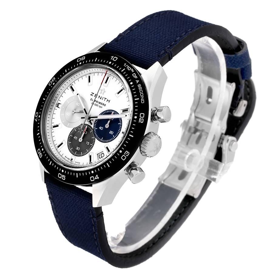 Men's Zenith Chronomaster Sport Steel Mens Watch 03.3100.3600 Box Card For Sale