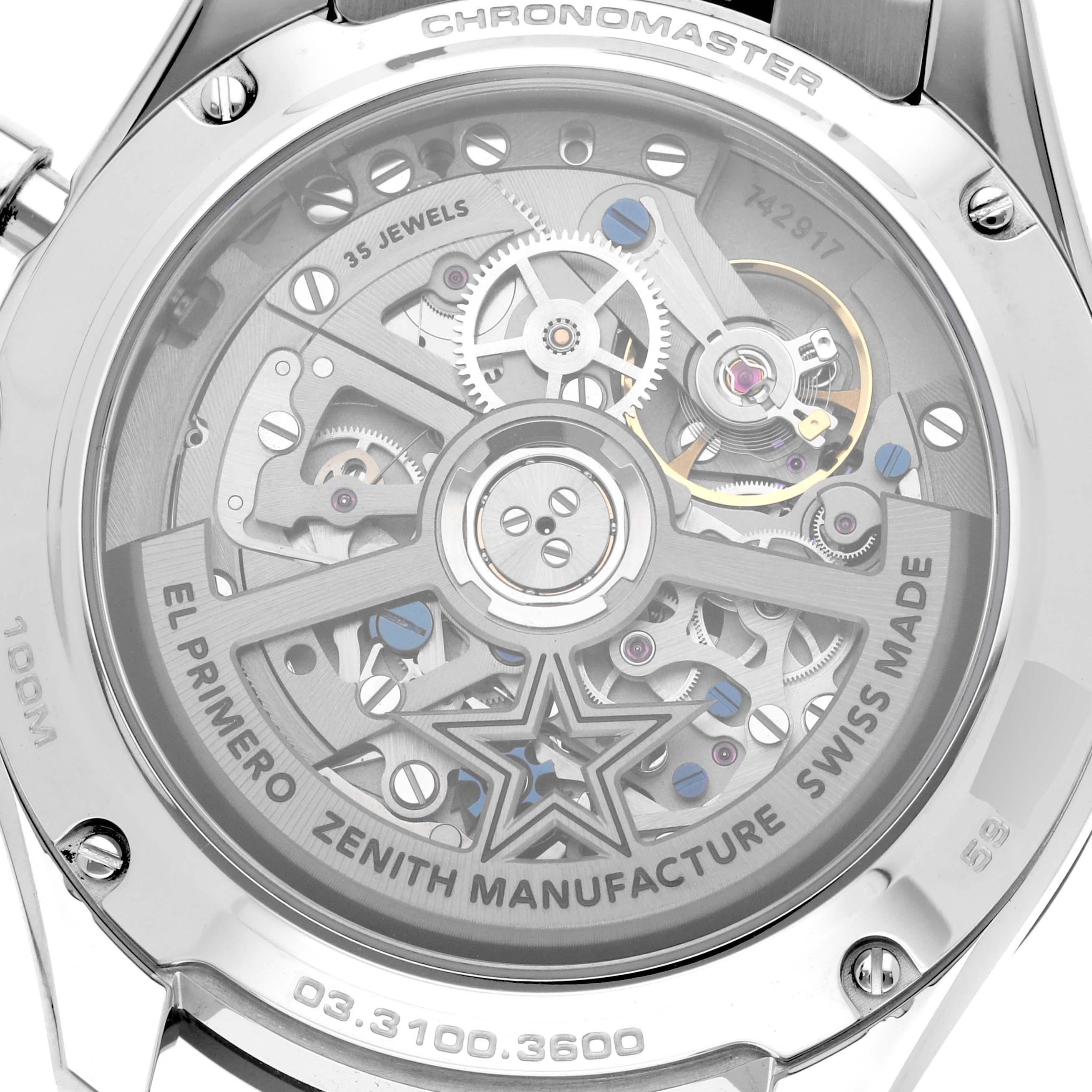 Zenith Chronomaster Sport 41mm en acier pour hommes 03.3100.3600 non porté en vente 4