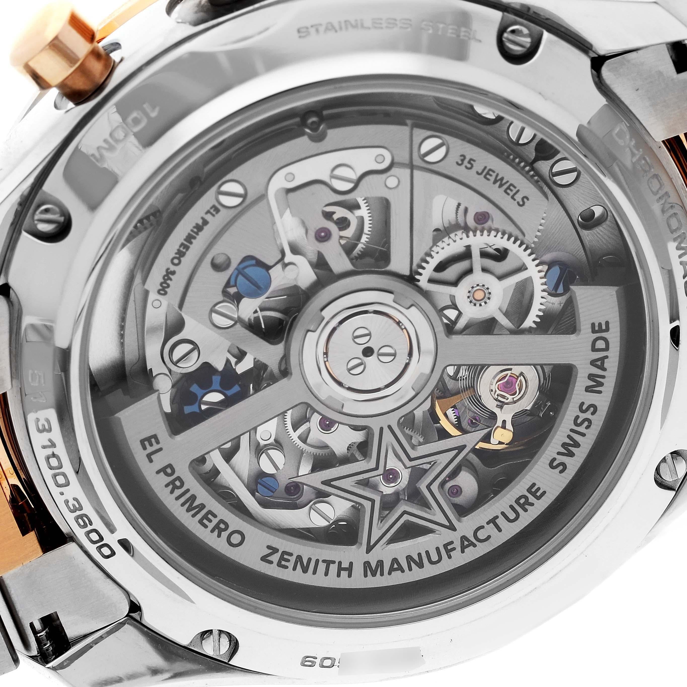 Zenith Chronomaster Sport El Primero Steel Rose Gold Watch 51.3100.3600 Unworn For Sale 4