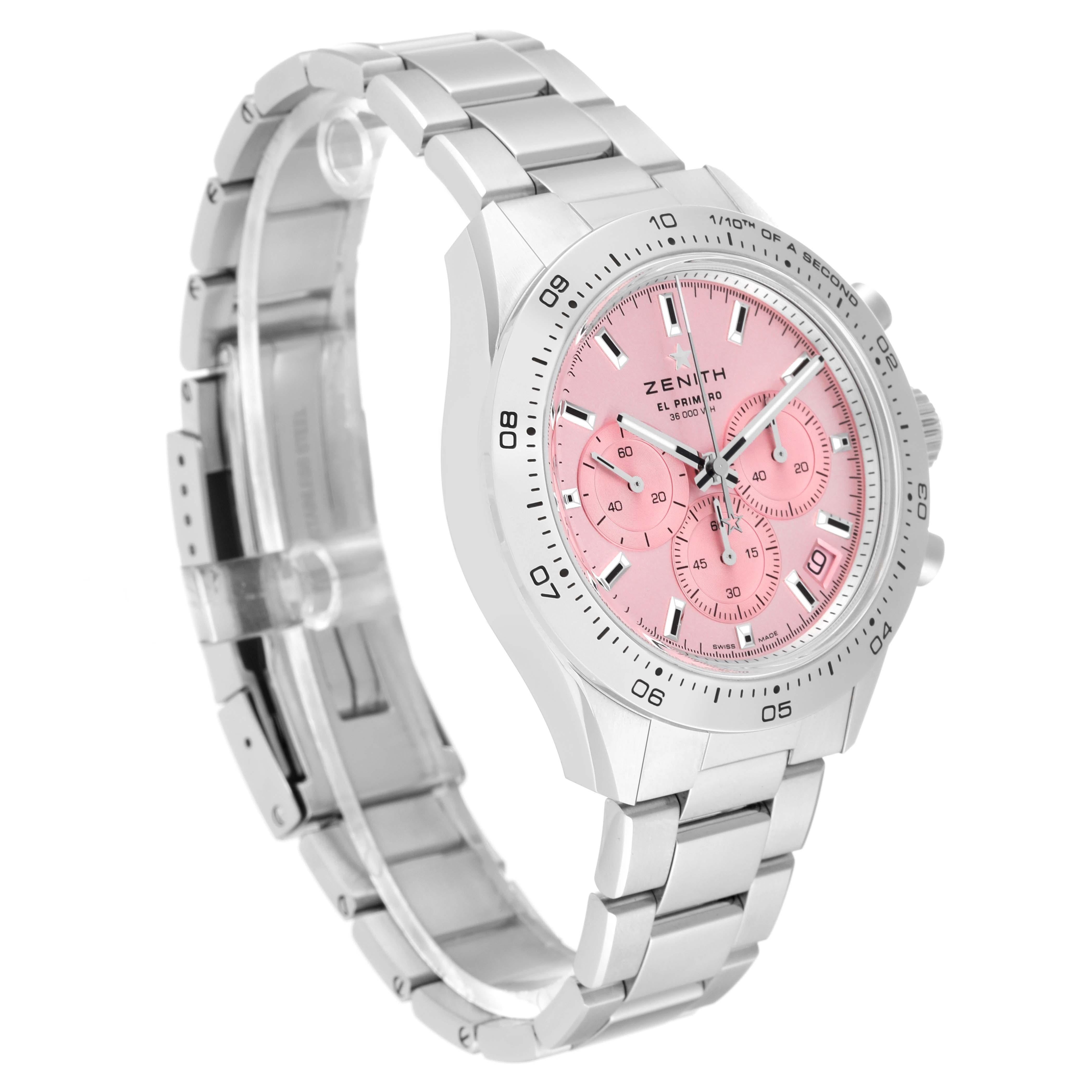 Men's Zenith Chronomaster Sport Pink Limited Edition Steel Watch 03.3109.3600 Unworn