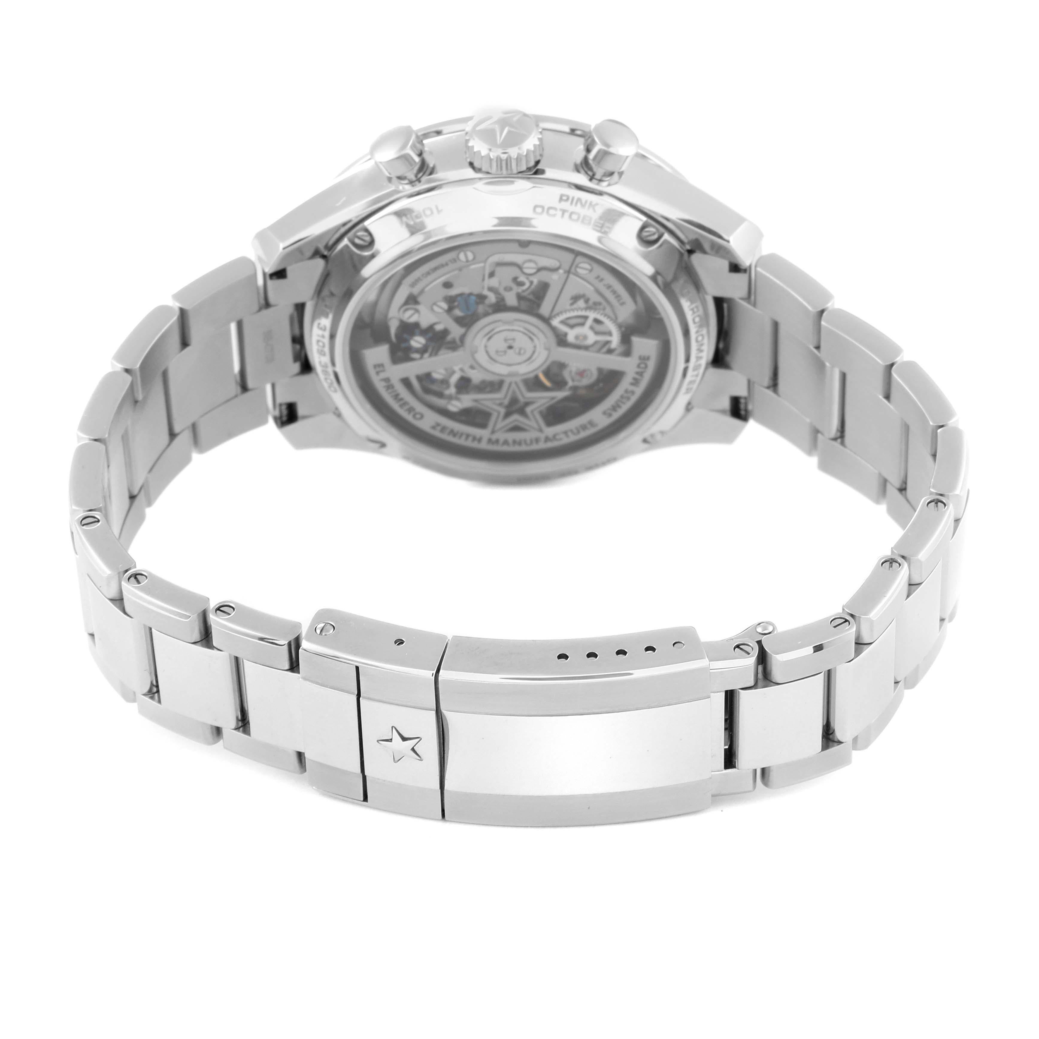 Zenith Chronomaster Sport Pink Limited Edition Steel Watch 03.3109.3600 Unworn 2