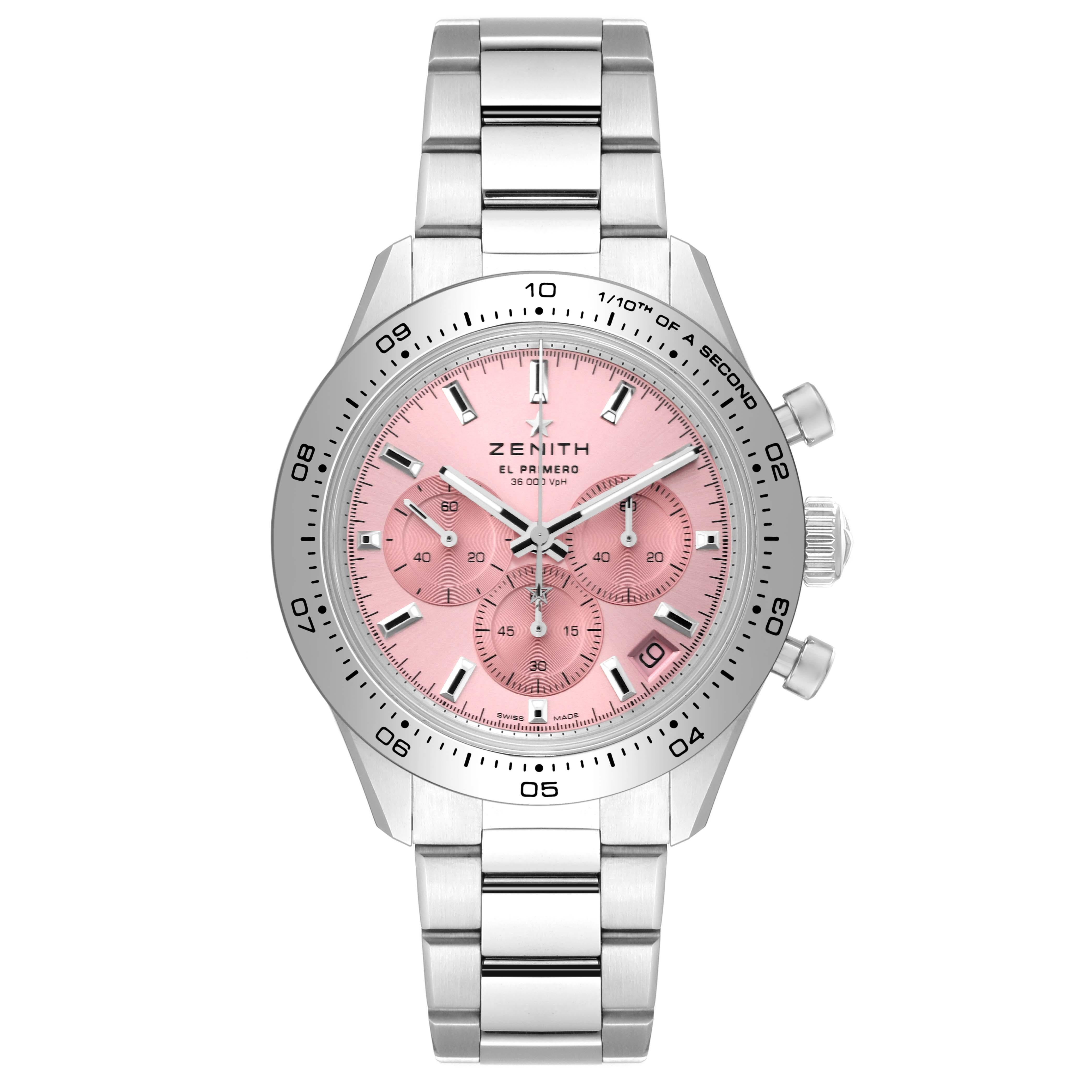 Zenith Chronomaster Sport Pink Limited Edition Steel Watch 03.3109.3600 Unworn 4