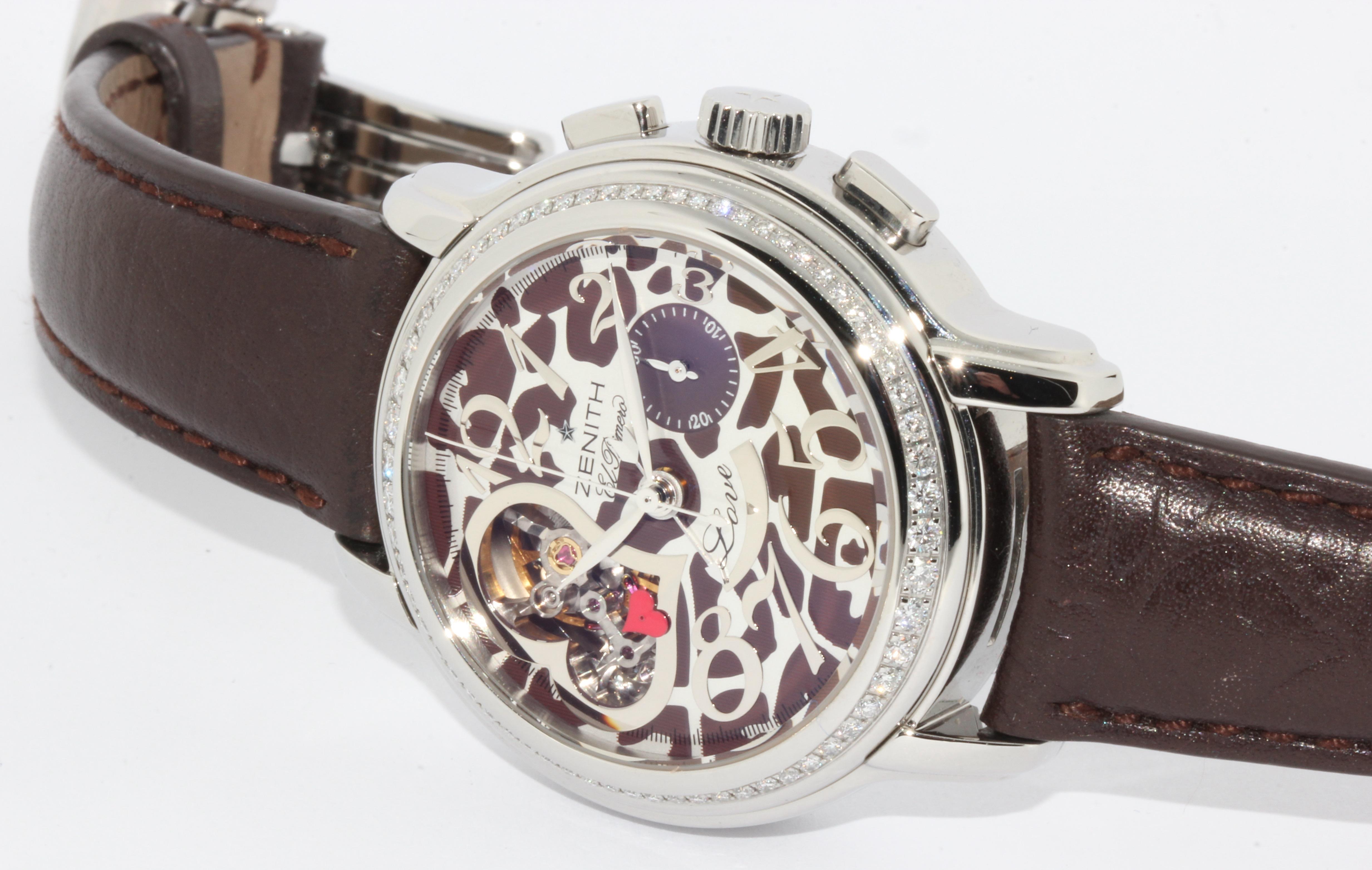 Zenith Chronomaster Star Open Love Limited Damenarmbanduhr mit Diamanten (Moderne)