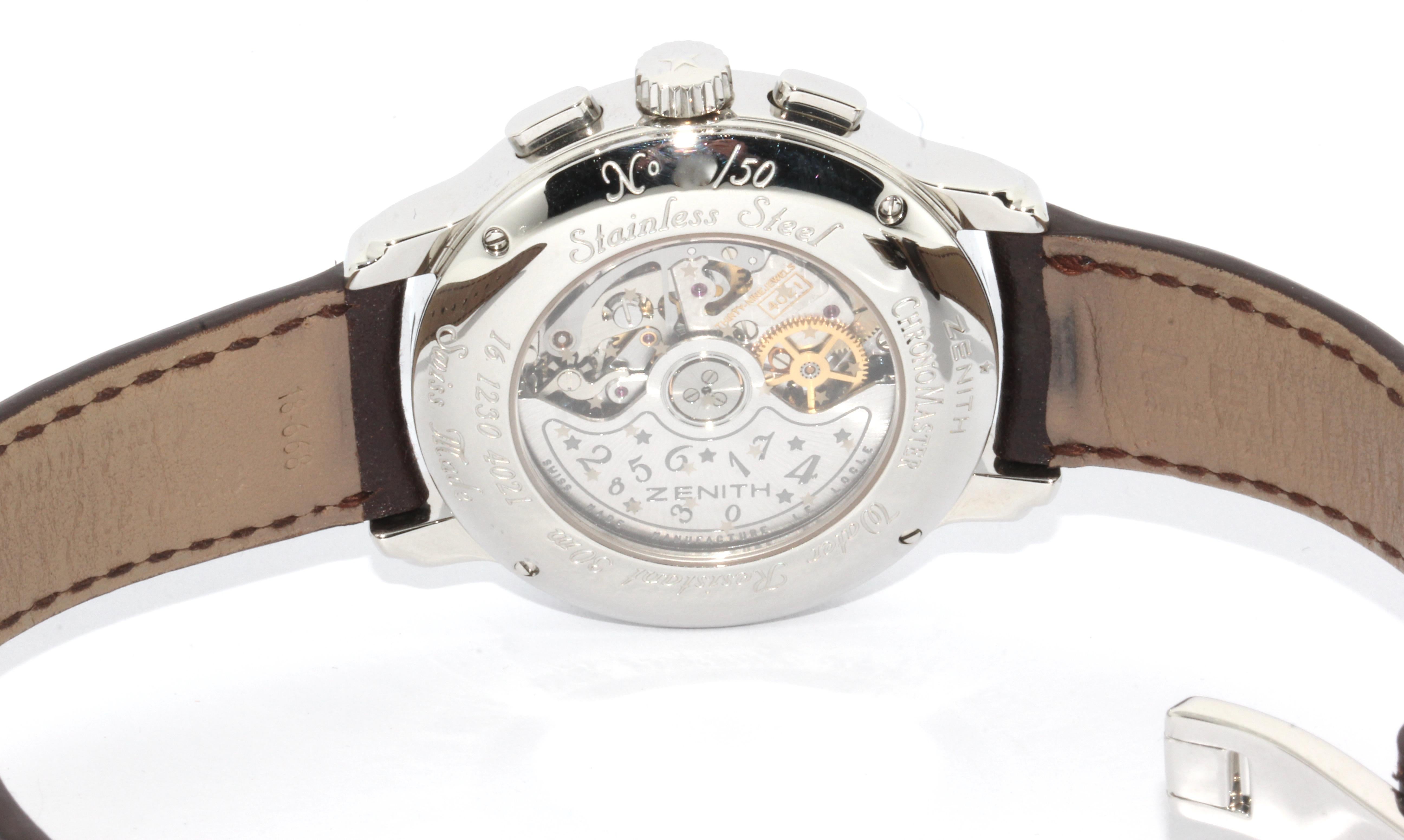 Round Cut Zenith Chronomaster Star Open Love Limited Ladies Wristwatch with Diamonds For Sale